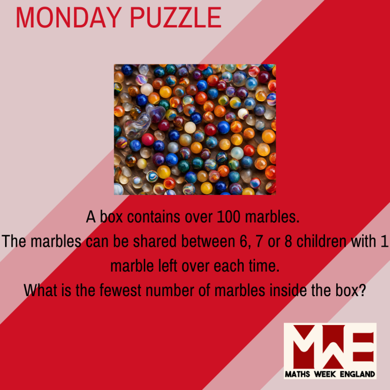 A box contains over 100 marbles. The marbles can be shared between 6, 7 or 8 children with 1 marble left each time. What is the fewest number of marbles inside the box?