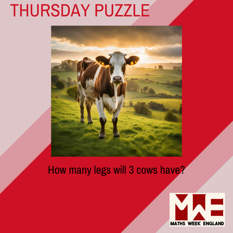 How many legs will 3 cows have?
