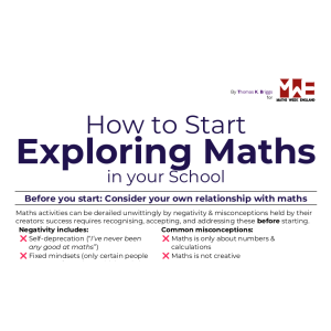 Screenshot of a PDF entitled How to Start Exploring Maths in your School